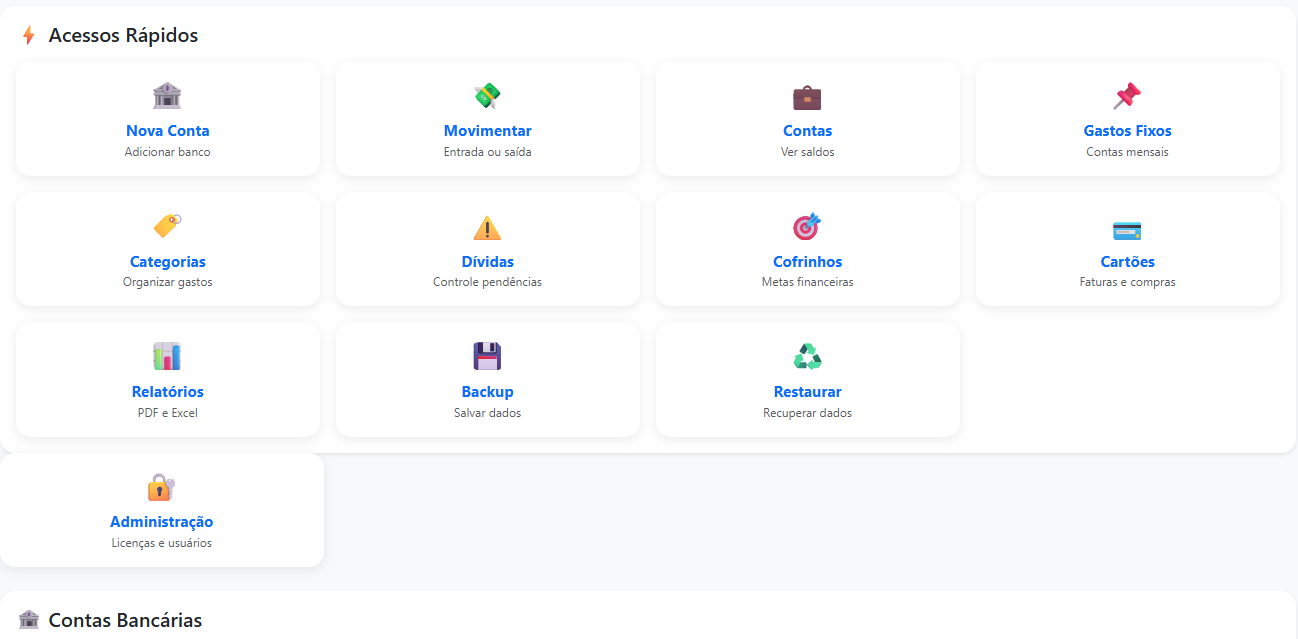 Prévia do dashboard do SaldoCerto Pro